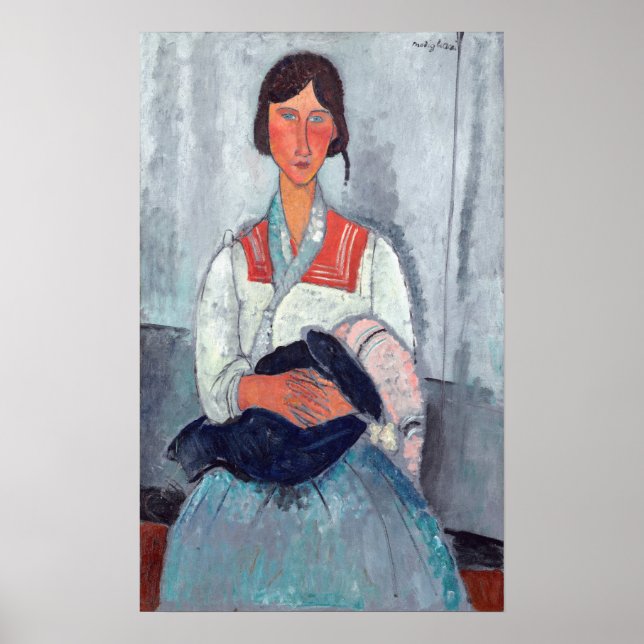 Poster Amedeo Modigliani - Femme tzigane avec bébé (Devant)