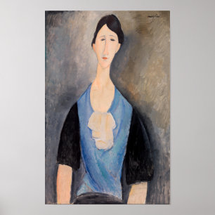 Poster Amedeo Modigliani - Jeune Femme en Bleu
