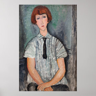 Poster Amedeo Modigliani - Jeune fille dans une blouse ra