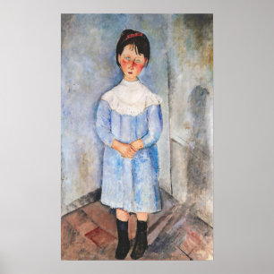 Poster Amedeo Modigliani - Petite fille en bleu