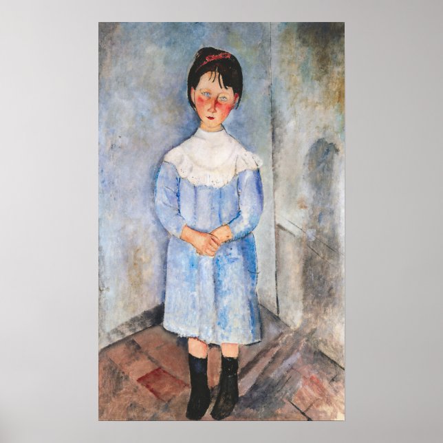 Poster Amedeo Modigliani - Petite fille en bleu (Devant)