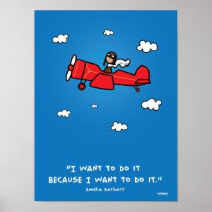 Poster Amelia Earhart 18x24 (et même ratio)
