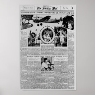 Poster Amelia Earhart avant le tour du monde Vol 1937