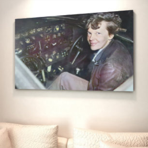 Poster Amelia Earhart Candid Avion Cockpit Photo 1937
