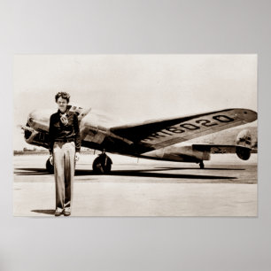 Poster Amelia Earhart Lockheed Electra C 1937 Sepia Poste