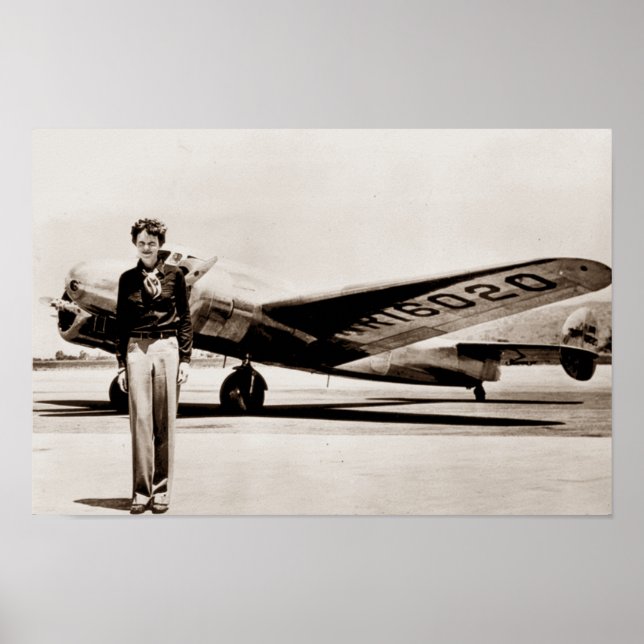 Poster Amelia Earhart Lockheed Electra C 1937 Sepia Poste (Devant)