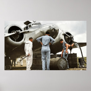 Poster Amelia Earhart Lockheed Model 10 Electra 1937 rest
