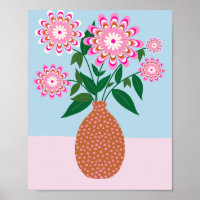 Aménagement Fleur En Vase Rose Et Bleu Floral