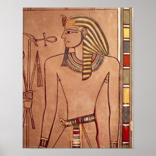 Poster Amenhotep II avec un ankh augmenté à ses lèvres