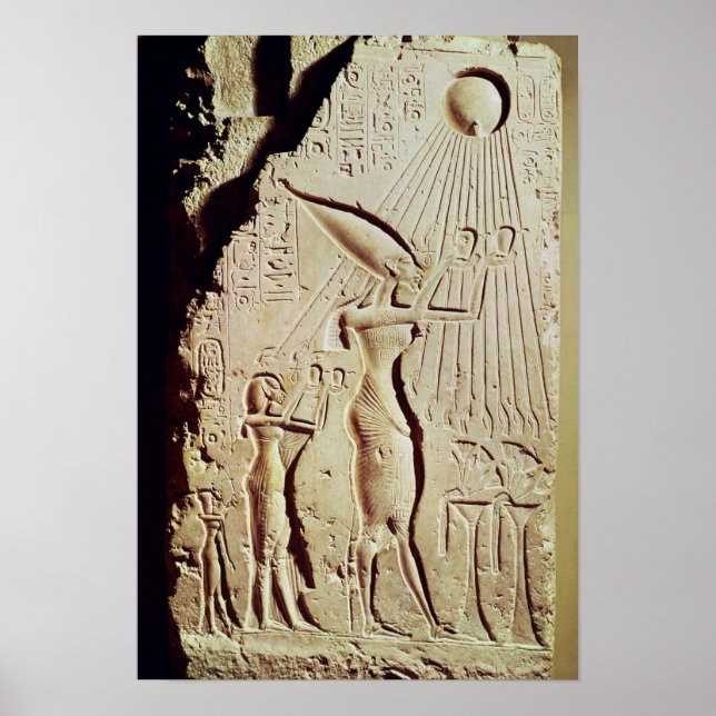 Poster Amenophis IV, Nefertiti et fille (Devant)
