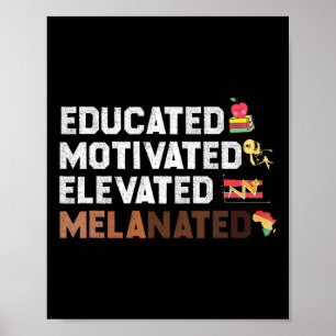 Poster Amer Africain Mélané Élevé Et Motivé