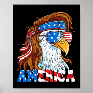 Poster America Eagle 4 juillet Mullet American Flag États