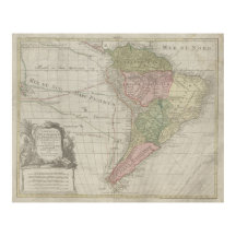 America Meridionalis, Amérique du Sud, impression,