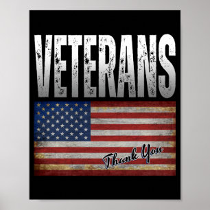 POSTER AMÉRICAIN DES VÉTÉRANS DE DRAPEAU MERCI 4 JUILLET