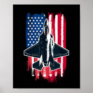 Poster Américain Fighter Jet F-35 4 juillet Hommes Femmes
