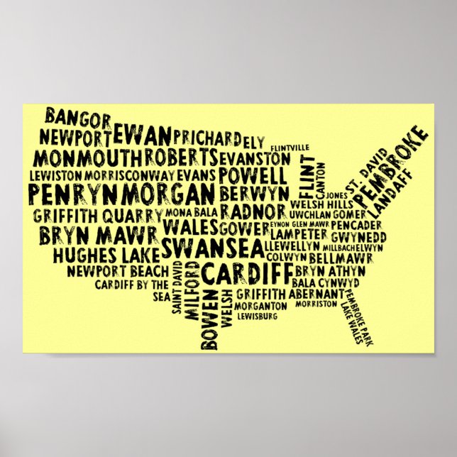 Poster américain Welsh Place Names (Devant)