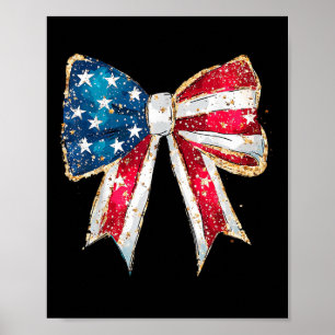 Poster Américaine Féminine 4 Juillet Drapeau Américain Co