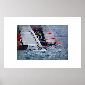 Poster americaine s cup Voile, voilier, course de voilier