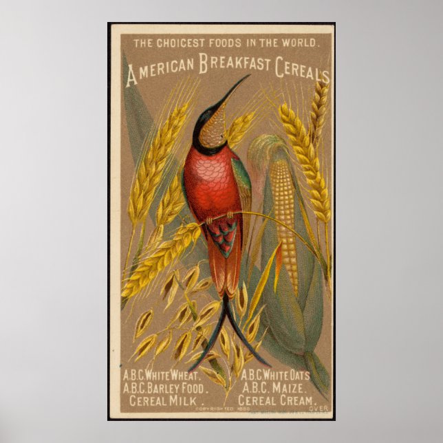 Poster American Breakfast Food Vintage Publicité (Devant)