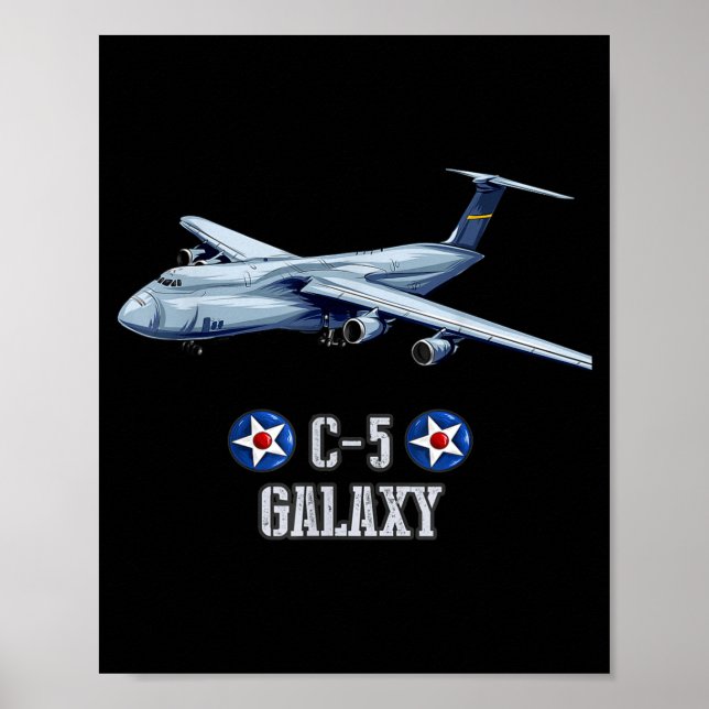 Poster American C-5 Galaxy Military Transrt Aircraft  (Devant)