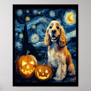 Poster American Cocker Spaniel Chien Mignon Halloween Jac