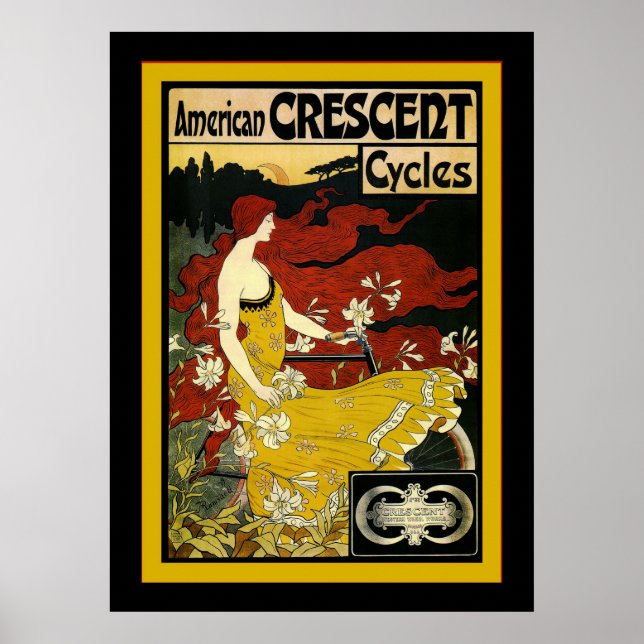 Poster American Crescent Cycles~Publicité Vintage (Devant)