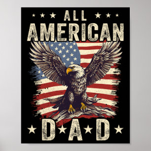 Poster American Dad Eagle 4 juillet Fête des pères Hommes