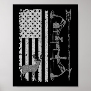 Poster American Deer Hunting Bow Hunter Flag Accessories
