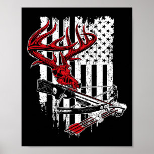 Poster American Flag Chasse à la chaudière - Cerf Crâne C