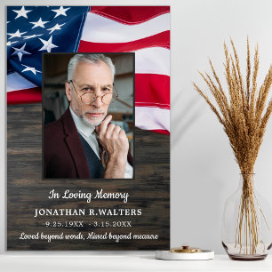 Poster American Flag Photo personnalisée Mémorial patriot