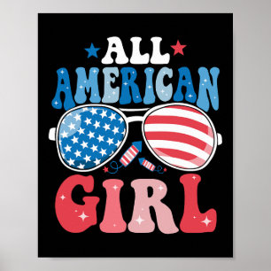 Poster American Girl Sungles 4 Juillet Famille Correspond