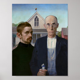 Poster American Gothic avec l'affiche de la fierté