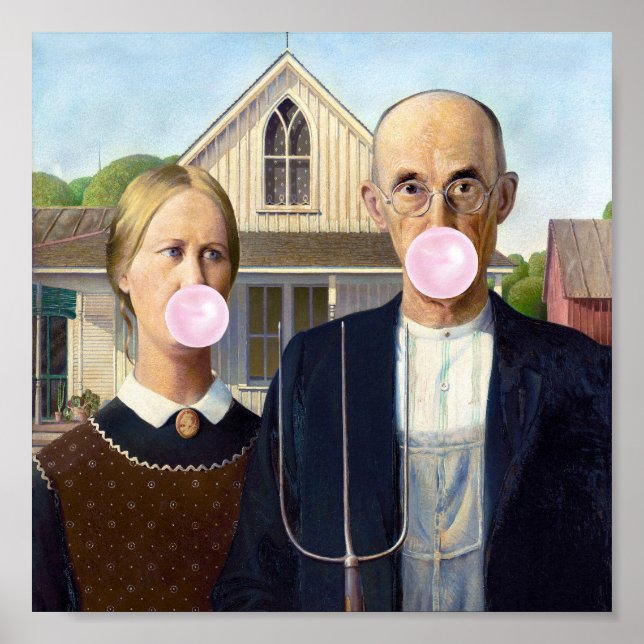 Poster American Gothic de Grant Wood  (Devant)