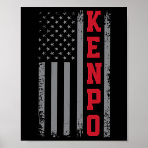 Poster American Kenpo Karate Design Usa drapeau Martial A