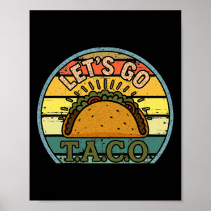 Poster American Patriot Tee Drôle Allons Taco Femmes Homm