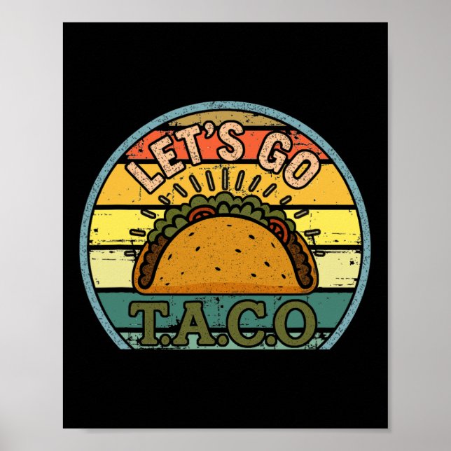 Poster American Patriot Tee Drôle Allons Taco Femmes Homm (Devant)
