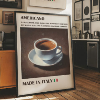 Poster Americano Coffee Wall Art, Italien Espresso Boire
