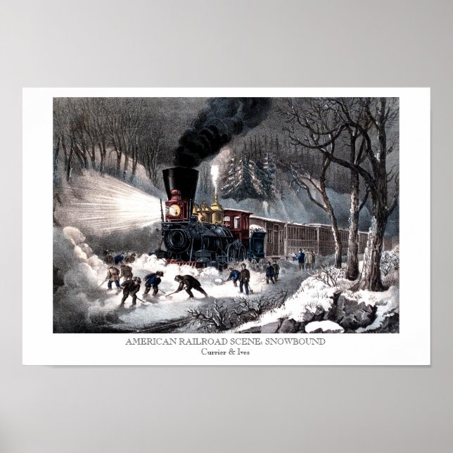 Poster - AMERIKANISCHE RAILROAD-SZENE: SNOWBOUND (Vorne)