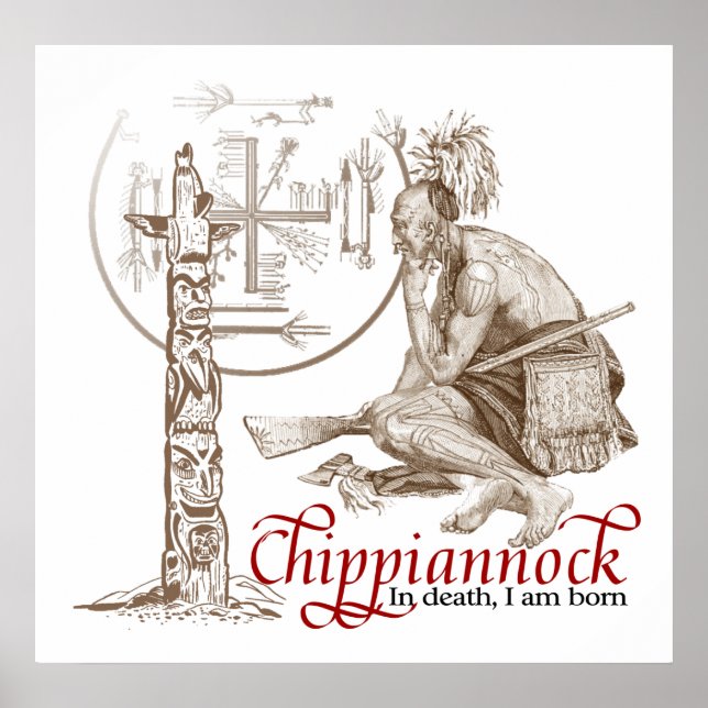 Poster amérindien Dans la mort Je suis né (Devant)