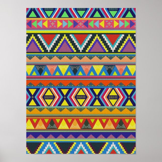 Poster Amérindien du sud-ouest coloré (Devant)