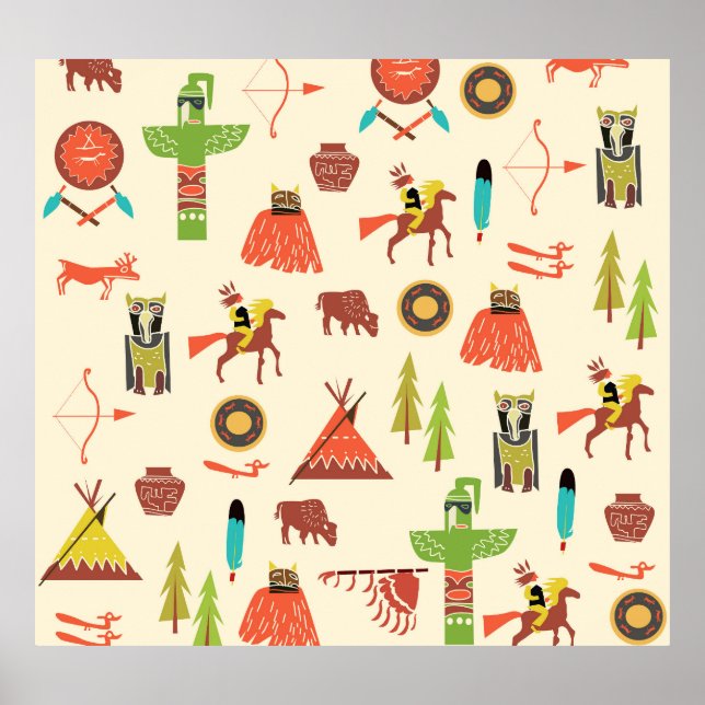 Poster Amérindiens : Arrière - plans culturels. (Devant)