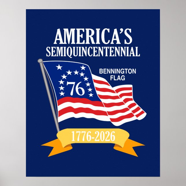 Poster Amérique 250 Semiquincentennial 1776-2026 USA (Devant)