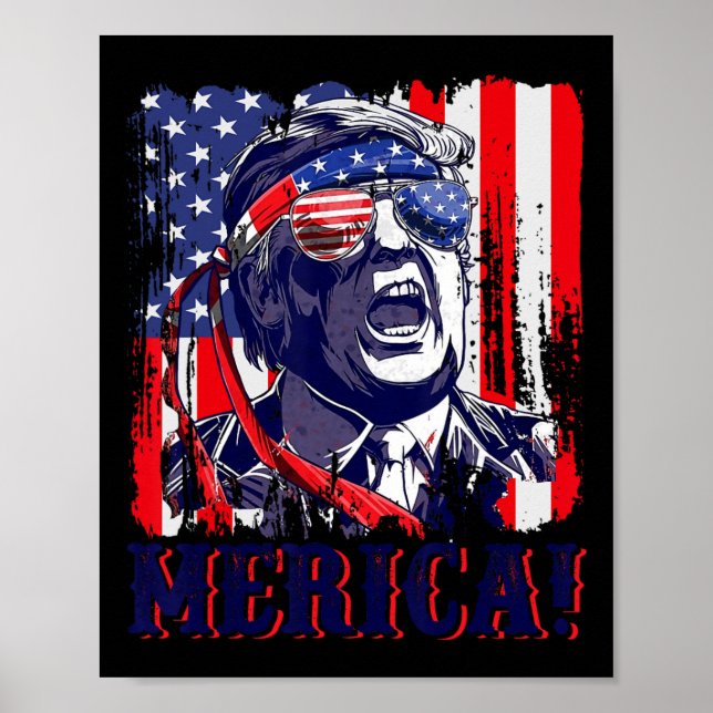 Poster Amérique 4 juillet Drapeau américain Murica Amériq (Devant)