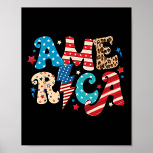Poster Amérique 4 juillet Fête de l'Indépendance 1776 Vin