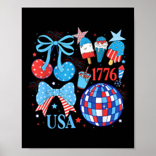Poster Amérique Coquette 4 juillet fête de l'indépendance