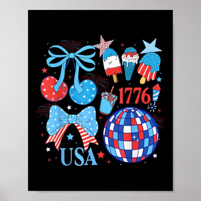 Poster Amérique Coquette 4 juillet fête de l'indépendance (Devant)