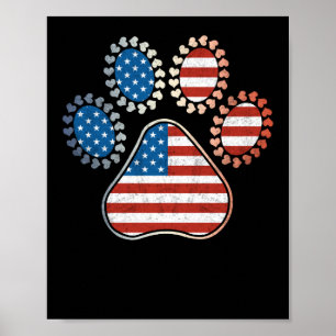 Poster Amérique Drapeau Patriot 4 juillet Empreinte de pa