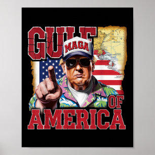 Poster Amérique du Golfe des États-Unis Salutation Trump