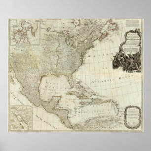 Poster Amérique du Nord composite, Îles de l'Inde occiden