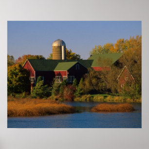 Poster Amérique du Nord, États-Unis, Wisconsin. Grange ro